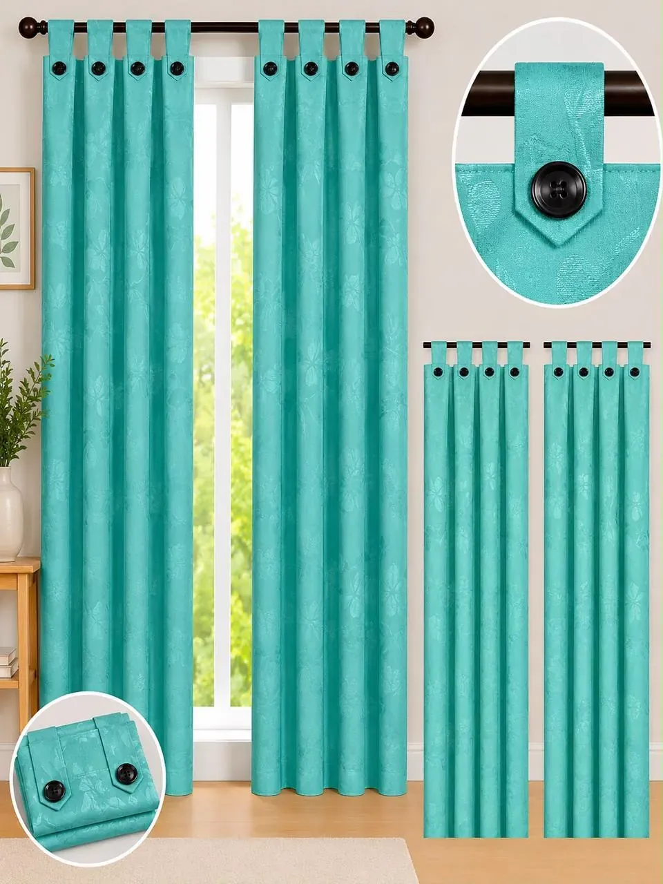 Cortinas Jacquard con Botones, foto 4 de 25