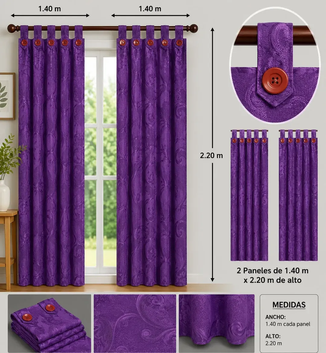Cortinas Jacquard con Botones, foto 9 de 25