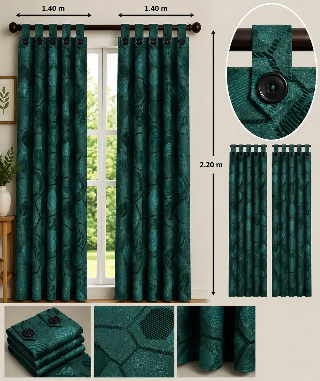 Cortinas Jacquard con Botones, foto 11 de 25