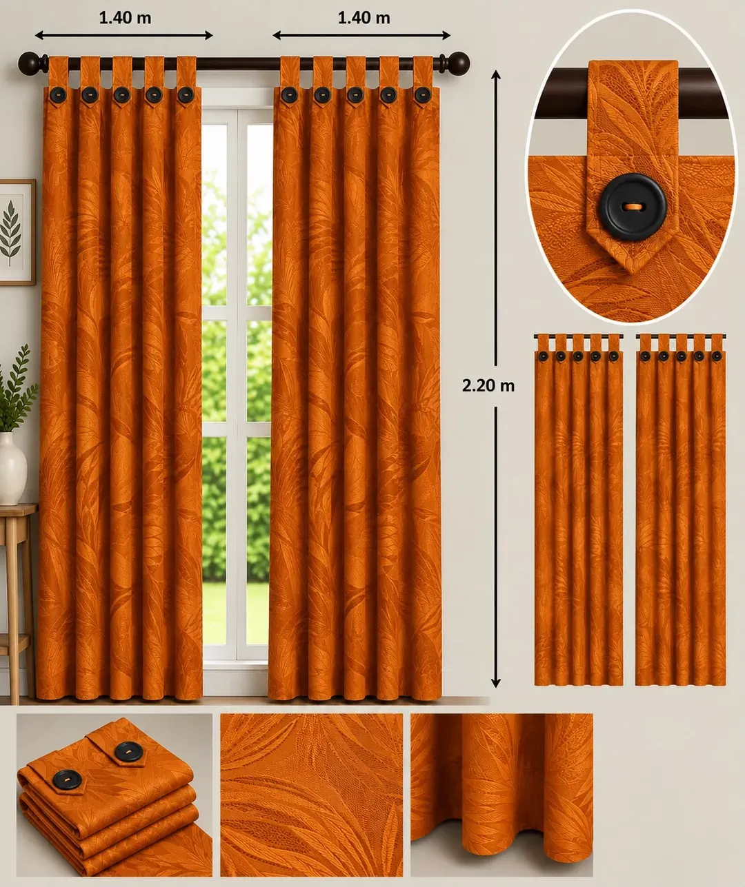 Cortinas Jacquard con Botones, foto 19 de 25