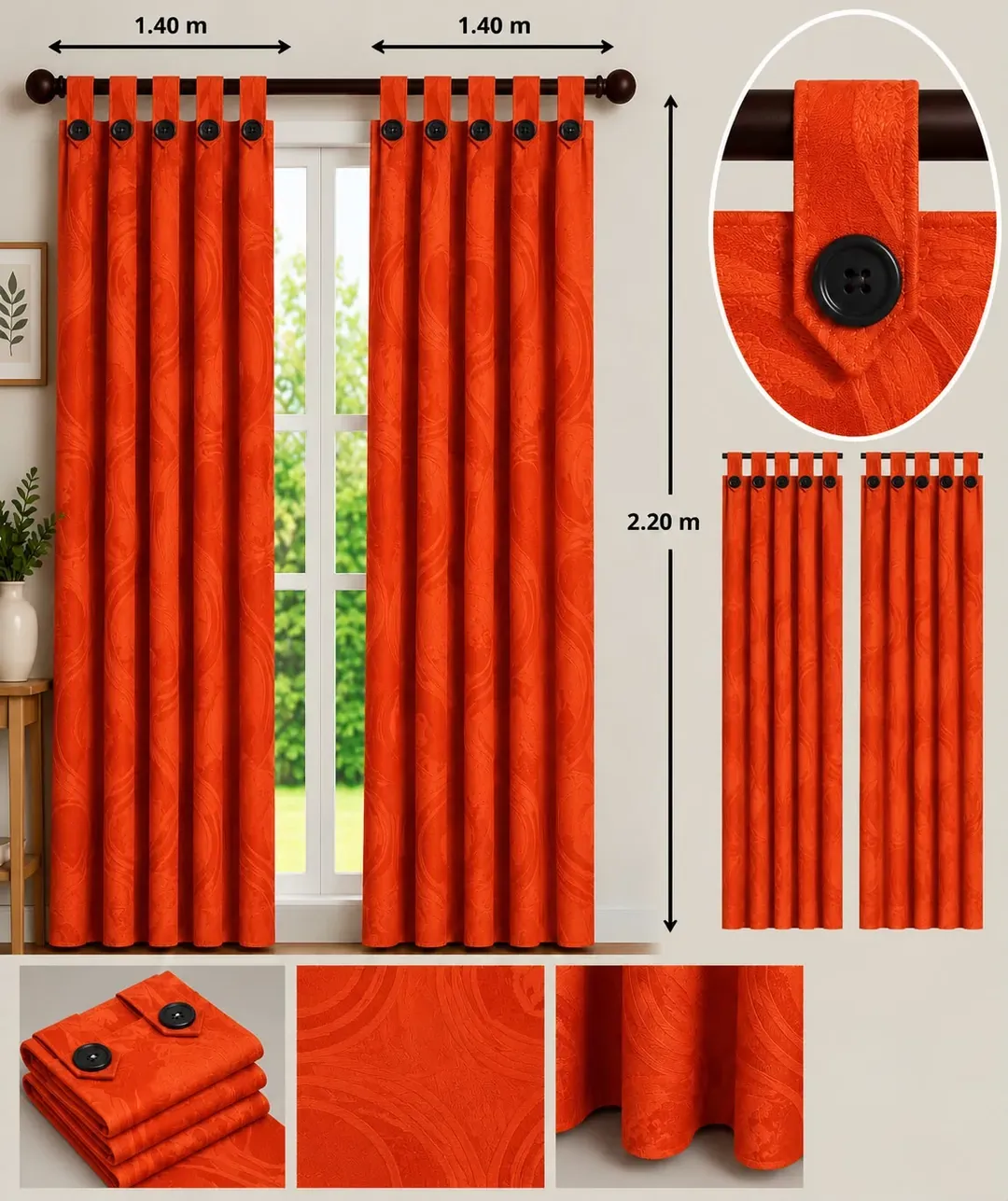 Cortinas Jacquard con Botones, foto 22 de 25